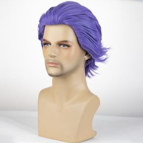 Purple Short Wig Heat Resistant Synthetic Hair Cosplay