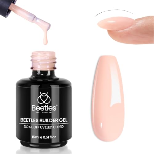 Beetles Nude Builder Gel 8 in 1, 15ml Peach Pink - Peel & Hard Nail Extension
