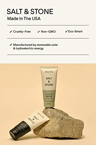 SALT & STONE SPF 30 Natural Mineral Sunscreen Lotion | Made with Non-Nano Zinc Oxide | Broad Spectrum Sun Protection | Water Resistant & Reef Safe | Cruelty-Free & Vegan (3 fl oz)