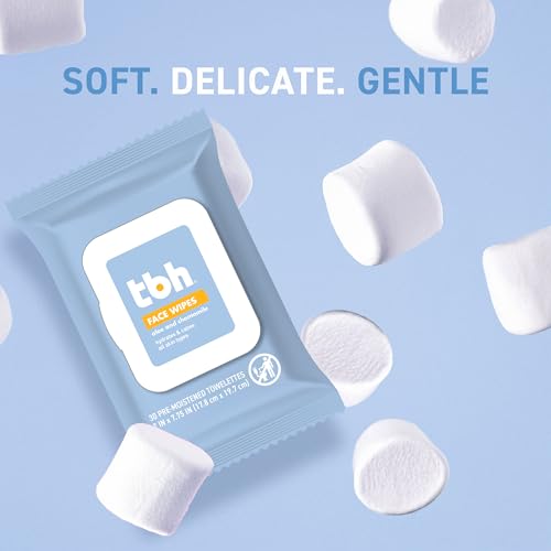 TBH Kids Gentle Face Wipes ? Daily Cleansing & Hydrating Wipes for Preteens & Teens ? Soothing Chamomile & Calendula ? Sulfate & Paraben-Free ? 30 Count