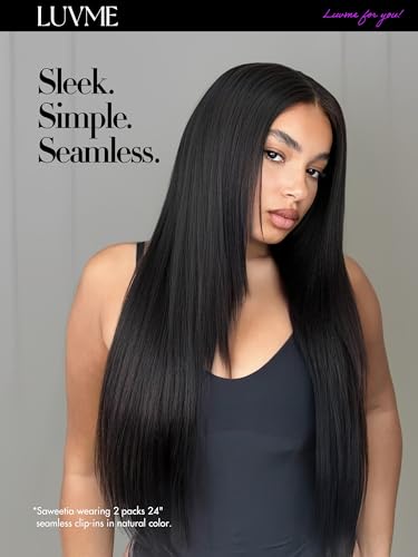 LUVME Clip In Hair Extensions 20 Inch 220g Remy Human Hair