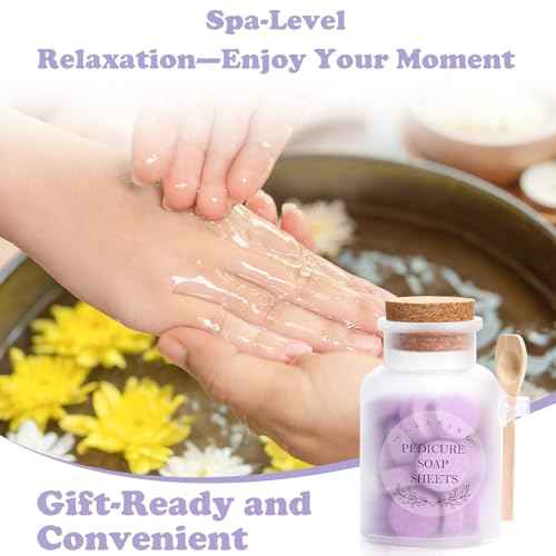 Pedicure Foot Spa Tablets 10 Oz Plastic Bath Salts Jar Foot Soak Tablets Manicure Soak Balls Softens Skin Botanicals Lavender Essential Oil Fast Dissolving Pedicure Supplies