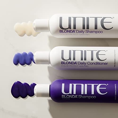 UNITE Hair ? BLONDA Daily Shampoo ? Gentle Cleanser for No-Tone Days to Maintain Bright Blonde, Gray & Highlighted Hair ? Adds Weightless Moisture & Shine ? 10 Fl Oz