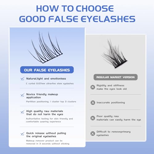 Wispy Lash Clusters 100Pcs - 13MM C Curl Individual Eyelash Extensions