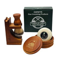 G.B.S GENTS Men's Wood Shaving Bowl & Shave Brush Set ? Premium Shaving Kit with Stand, Synthetic Shave Brush & Signature All Natural Soap ? Grooming Gift for Men,Wet Shaving Essentials