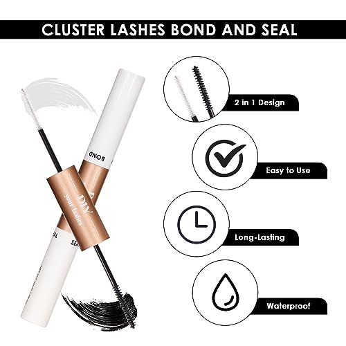 Lash Clusters DIY Lash Extensions Kit 320pcs Individual Lashes Clusters 30D 40D D Curl Eyelash Extension Kit with Applicator and Lash Bond&Seal,Clusters Lash Glue Remover Mix 10-16mm (30D+40D-320 KIT)