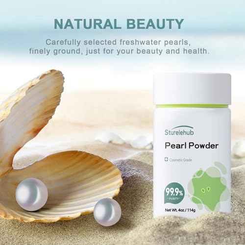 Pearl Powder Organic, for Face, 4OZ / 114g 99.9% Purity, Cosmetic Grade, For DIY Mask, Cream And Lotion, Organic Pearl Powder For Homemade Cosmetics