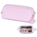Huhumy Hair Tool Travel Bag - Pink Seersucker, Wide Opening