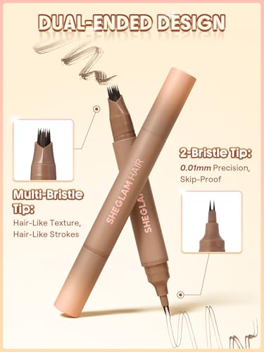 SHEGLAM Dark Brown Hair & Eyebrow Pen - Waterproof Hairline Filler