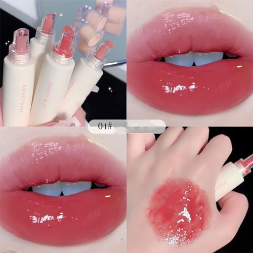 4-Color Jelly Lip Gloss Set - Moisturizing & Plumping