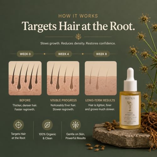 Cyperus Rotundus Oil for Hair Growth Reduction - 30ml Organic Steam Distilled HADEA