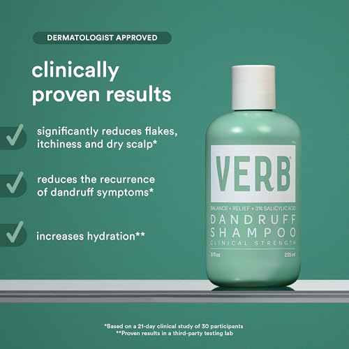 VERB Dandruff Shampoo with Salicylic Acid & Eucalyptus Magnolia, 3% Relief