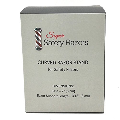 Curved Chrome Razor Stand ? All-Metal Chrome-Plated Holder for Safety Razors with Handle Length 80 mm & Up ? Sleek Finish & Sturdy Design