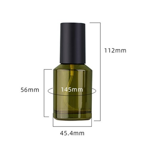 2 Pcs 60ml 2oz Glass Travel Bottles Leakproof Liquid Foundation Bottle Lotion Pump Bottles Lotion Dispenser Soap Dispenser Cosmetics Containers Jar with Black Pump(Wine Red and Green)