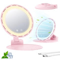 Gospire Portable Lighted Makeup Mirror with Fan and Dimming
