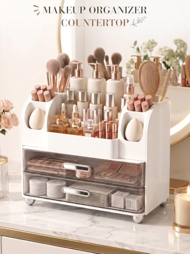 Large Makeup Organizer for Vanity - Waterproof Cosmetic Storage