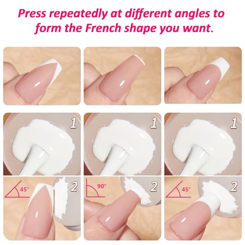 French Tip Nail Stamper Set - 4 Silicone Stamps & Scrapers for Manicure & Nail Art