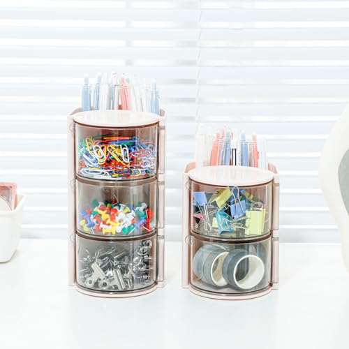 Pink 3-Layer Hair Accessories Organizer for Girls - Sturdy Plastic Storage Box