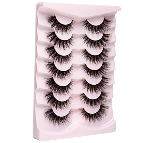 Onlyall 16MM Mink False Eyelashes - Natural Wispy Lashes