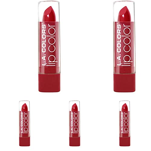 L.A. COLORS Moisture Rich Lip Color, Cherry Red (Pack of 5)