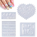 Ocean-Themed 3D Nail Gel Molds Set with Shells, Starfish & Dolphins