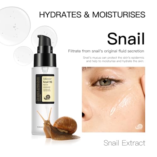 Snail Mucin Serum 96%, Snail Secretion Filtrate 96%, Snail Mucin 96%, Power Repairing Essence, Snail Mucin Essence Face Serum, Hydrating Serum for Face, Eye, and Neck (1PCS)