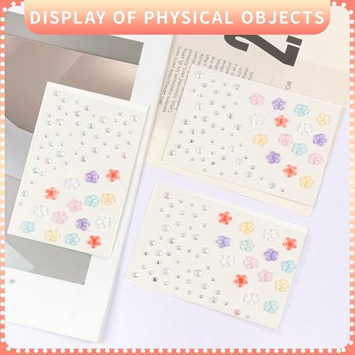 Rhinestone Face Gems Stickers - Colorful Flowers for Festivals