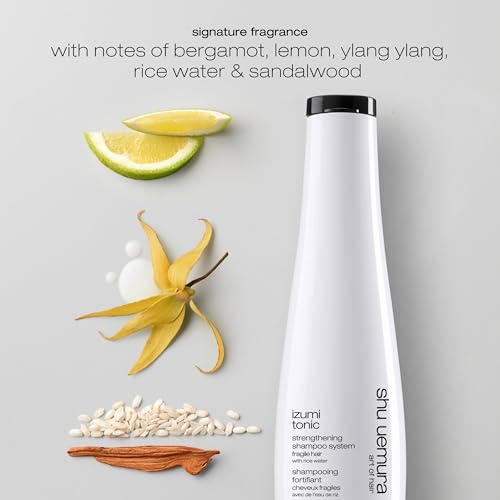 shu uemura art of hair Izumi Tonic Strengthening & Thickening Rice Water Shampoo - Hydrates and Repairs Damaged Hair, Smooths and Adds Shine, With Japanese Rice Water
