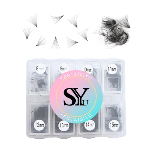600 Fans 20D Curly Premade Eyelash Extensions 8-15mm Mixed Length Handmade Thin Base Pre-made Fan Clusters D Curly Loose Fan Design for Natural Volume (20D-0.05-D-8-15mm£©