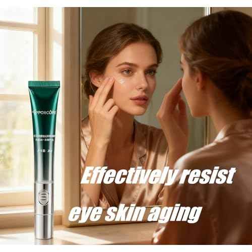 PORCOPE Eye Cream for Dark Circles and Puffiness, Anti-Aging and Fine Lines, with Electric Massage Head to Massage and Moisturize the Eye Area (0.7 fl oz/20g)