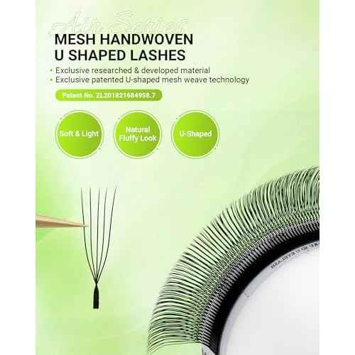 NAGARAKU U Eyelash Extensions Supplies 5D U Lash Easy Fan Russian Volume Crisscross Eyelashes Handwoven U Shaped Mesh Wispy Clusters 12 Rows Eye Lashes Matte Black - 0.07D Curl 8-15 Mix