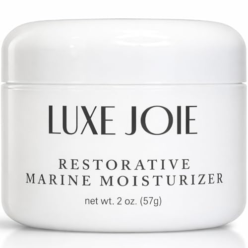 LuxeJoie Restorative Marine Moisturizer ? Lightweight Hydrating Face Cream for Dry & Sensitive Skin ? Hyaluronic Acid, Aloe & Antioxidants ? Non-Greasy Daily Moisturizer ? 2 oz