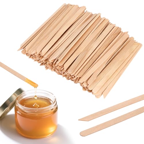 400pcs Wooden Wax Sticks - Slanted Wax Applicators for Eyebrow Lip Nose, Disposable Craft Sticks