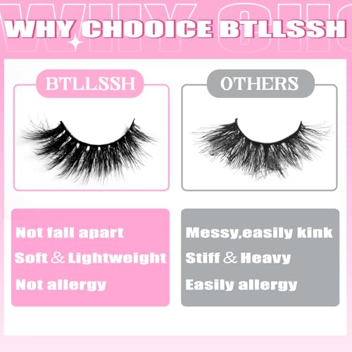 8-Pair Wispy Mink Lashes - Natural 5D Volume Fake Eyelashes