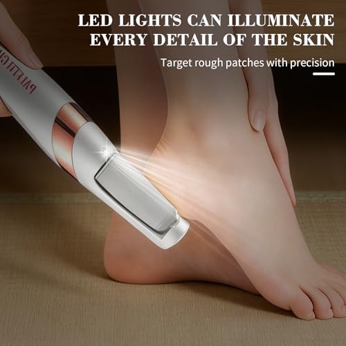 Electric Foot Callus Remover with Dual Roller Heads & LED Light