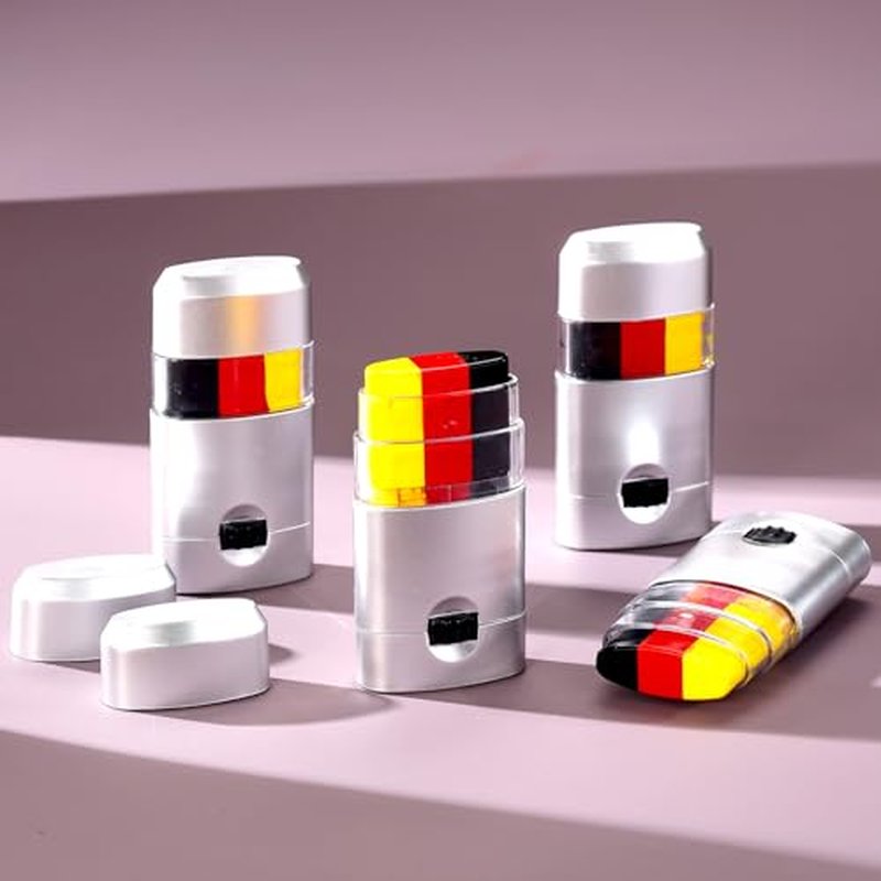 4-Pack Sports Face Paint Sticks - Easy Twist-Up Glare Paint