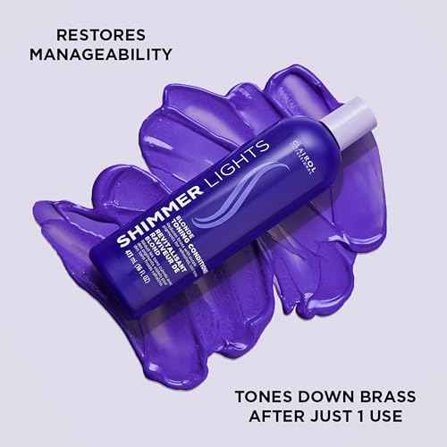 Clairol Professional Shimmer Lights Purple Conditioner | Neutralizes Brass & Yellow Tones | For Blonde, Silver, Gray & Highlighted Hair