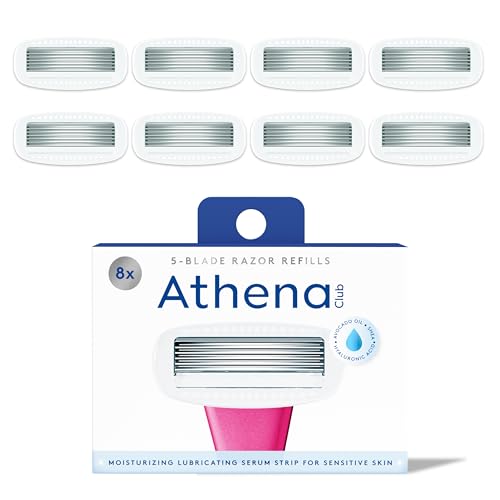 Athena Club 5-Blade Razor Refills for Women, 8-Pack | Shea Butter & Hyaluronic Acid