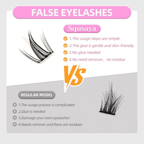 Self Adhesive Eyelashes Natural Lash Clusters kit Pre Glued Eyelash Clusters Wispy C-curly No Glue Needed 120 pcs Reusable Cluster Eyelash Extensions 14-16mm With Tweezers - NATURAL CHARM