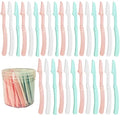 30 Pack Women's Eyebrow Razor Knife Facial Hair Shaver Folding Safety Cover Precision Trim for Fine Hair Random Color