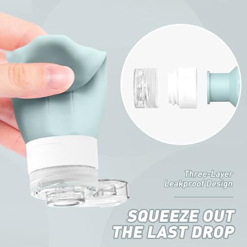 Redfly TSA Approved Travel Toiletry Bottles - 3oz Leak Proof Silicone Containers