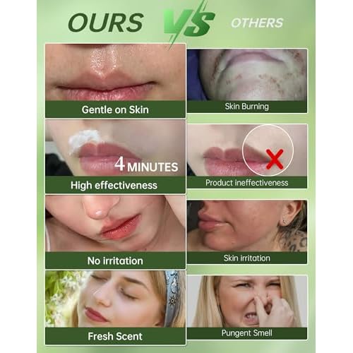 Painless Facial Hair Removal Cream for Women - Sensitive Skin 2-in-1 Kit with Soothing Cream | Upper Lip & Chin Hair Remover | At-Home Depilatory (4 Min, 7 Days Smooth),2.03 Fl Oz
