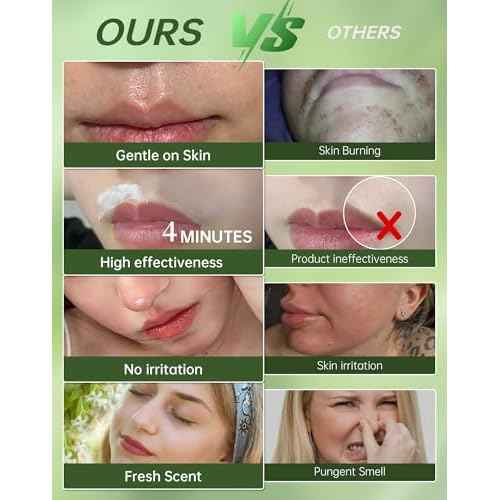 Painless Facial Hair Removal Cream for Women - Sensitive Skin 2-in-1 Kit with Soothing Cream | Upper Lip & Chin Hair Remover | At-Home Depilatory (4 Min, 7 Days Smooth),2.03 Fl Oz