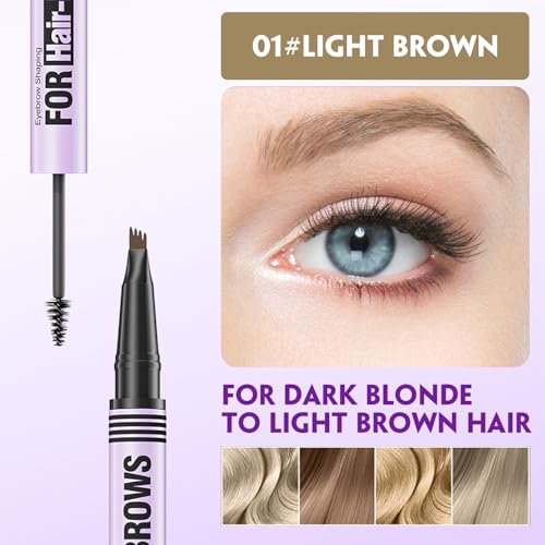 Microblading Eyebrow Pencil 2-in-1 Waterproof Dual-Ended Brow Pen