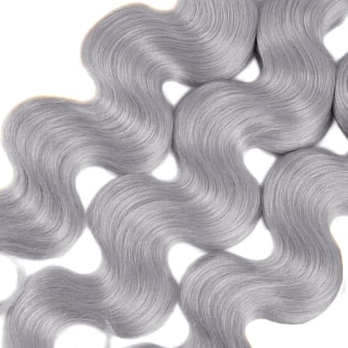 Gray Body Wave Hair Extensions - Brazilian Virgin 18-22 Inch Bundles