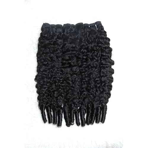 Curly Human Hair Bundles Water Wave Burmese Curly Bundles Human Hair Weave with Spiral End 3c4a 24 Inches Quick Weave Hair Extensions for Women Natural Black 1 Bundle