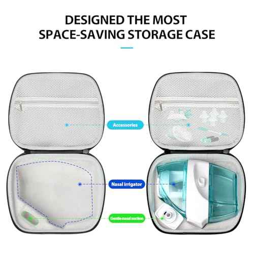 sarlar Nose Cleaner Travel Case for Navage Nasal Irrigation System, Nose Pillows, Nasal Dock, Salt Pods & Accessories, Custom Design Hard Carrying Case Ideal for Travel & Home Storage