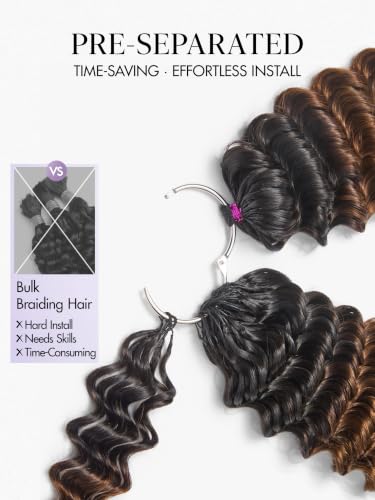 LUVME Deep Wave Miracle Knots Crochet Human Hair 20 Inch 50g #1B/30