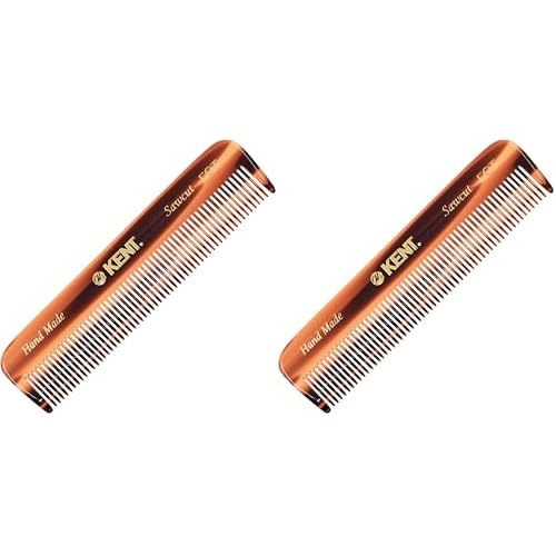 Kent A FOT Handmade All Fine Tooth Pocket Comb for Men, Hair Comb Straightener for Everyday Grooming Styling Hair, Mustache and Beard, Use Dry or with Balms, Saw Cut and Hand Polished, Made in England