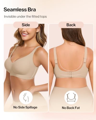 Ubras Wireless Soft Support Bra with Wide Straps - Seamless Comfort